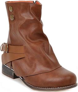 Женские ботильоны MIOKE в западном стиле с круглыми носками, декоративной пряжкой и молнией, низким каблуком Челси, свободного кроя, короткие, Brown