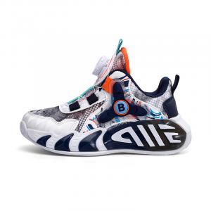 Детские баскетбольные кроссовки для детей LONGDUIZHANG, синий/оранжевый