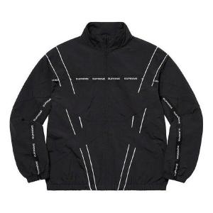 Куртка cross paneled track jacket 'black white' Supreme, черный