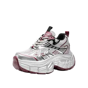 Alxnan Женские красные кроссовки Low Top Chunky, цвет Red