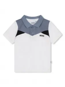 Рубашка поло с вышитым логотипом BOSS Kidswear, белый