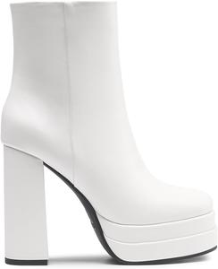 Женские ботильоны на платформе DREAM PAIRS Gogo с высокой массивной шпилькой, квадратным носком и удобной посадкой, обувь для вечеринок и платьев, White