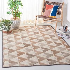 Ковер SAFAVIEH, 244 x 341 см, Paradise Collection, Soft Anthracite & Cream, современный геометрический дизайн из вискозы, идеально для помещений с высокой проходимостью в гостиной, спальне (PAR132-3340)