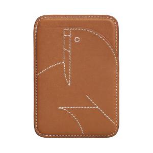 Магсейф Свифт Кожаный Картхолдер Унисекс Золотой HERMES