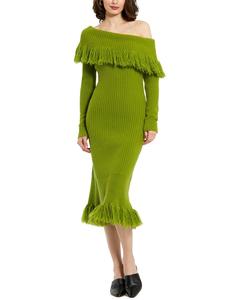 Платье миди с бахромой Mac Duggal, мультиколор