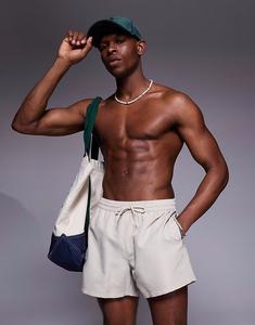 Короткие шорты для плавания ASOS DESIGN в цвете светло-каменный