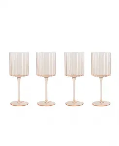 Бокалы для вина с рифленым краем, набор из 4 шт., 12 унций Jeanne Fitz, amber