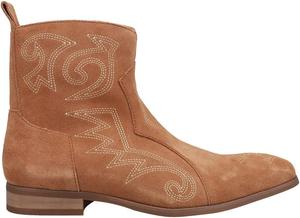 Мужские повседневные ботинки Dingo Brooks с вышивкой, круглым носком и эластичной застежкой на щиколотке - черные