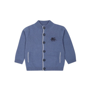 ETRO KIDS кардиган с вышивкой Pegaso, синий