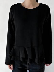 Топ с баской, женские топы Doux Belle, цвет Black