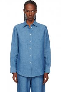 Róhe Классическая синяя рубашка из шамбре