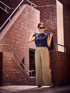 Вязаный пуловер без рукавов с интарсией и логотипом JS | A4826 | 30 г