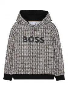 Худи с вышитым логотипом BOSS Kidswear, черный