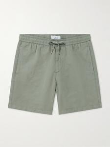 Шорты прямого кроя из смеси хлопка и льна с завязками MR P., зеленый