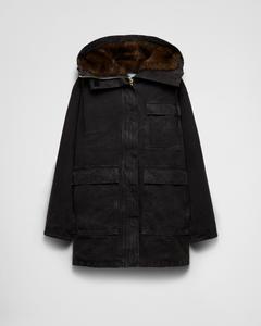 Плащ из канваса Prada, черный