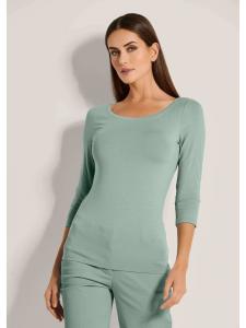 MADELEINE Женская вискозная блузка с короткими рукавами, светло-зеленого цвета