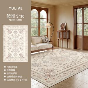 Y U-LIVE Ковер 200x300 см для гостиной/спальни, моющийся, со съемным верхом в винтажном французском стиле, Persian Girl