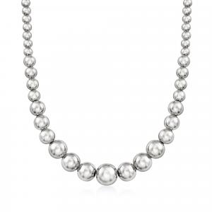 Ожерелье Ross-Simons из итальянского серебра с градуированными бусинами 6-14 мм Ross-Simons, 20 In