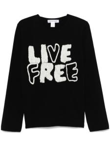 Comme Des Garçons Shirt свитер с вышивкой Live Free, черный