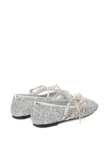 Балетки с квадратным носком Jimmy Choo, серебристый