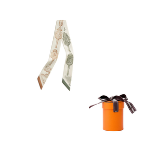 HERMES Шарф из шелка Mulberry Unisex Cream/Caramel/Khaki