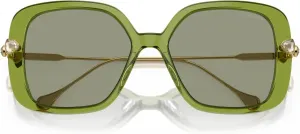 Женские квадратные солнцезащитные очки Swarovski SK6011, Transparent Green/Green