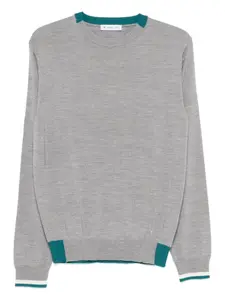 Свитер с отделкой в рубчик Manuel Ritz, серый