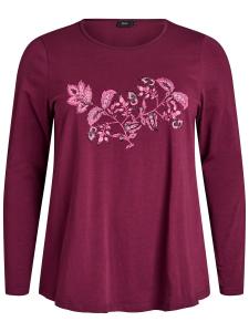 Пижамная рубашка Zizzi MDana, бургундия