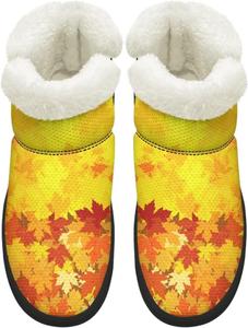 Женские удобные ортопедические зимние ботинки с поддержкой свода стопы, зимние снежные ботинки с мехом, на мягкой подошве EVA, пушистые ботинки Chririnla, Golden Maple Leaf