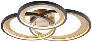 Светодиодный потолочный светильник Trio Leuchten, 71,5x10,5x63,5 см, черно-белый