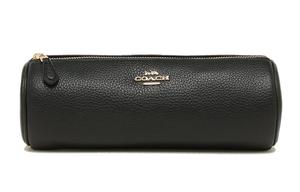 COACH Кожаная косметичка клатч малого размера женская черная