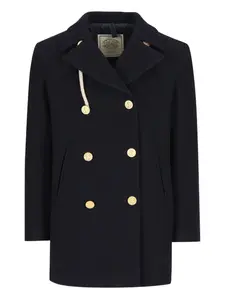 Двубортное пальто с золотыми пуговицами Camplin, синий