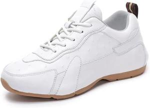 Натуральные белые кроссовки на шнуровке из натуральной страусиной кожи, унисекс, для женщин и мужчин, из экзотической кожи, для активного отдыха Generic