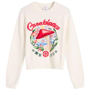 Mushroom Emblem intarsia crew Casablanca, mushroom emblem