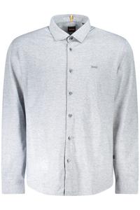 Рубашка мужская Boss Hugo с длинным рукавом и логотипом, серый