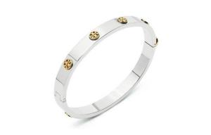 Миллер с шипами на шарнирном браслете TORY BURCH, серебро