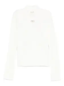 Свитер с высоким воротом и логотипом TWINSET Kids, белый