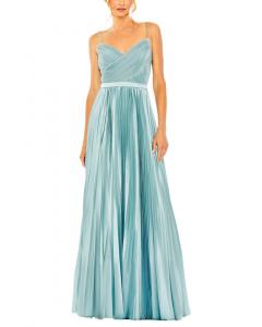 Мак Даггал платье с запахом и плиссировкой Mac Duggal, синий