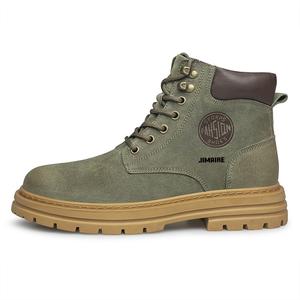 King Jinmai Зеленые унисекс короткие ботинки Martin с флисовой подкладкой, цвет Green Fleece-Lined