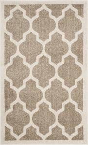 Ковер SAFAVIEH, 77 x 122 см, Amherst Collection, Wheat & Beige, Moroccan Trellis Design, без ворса и простой в уходе, идеален для помещений с высокой проходимостью: прихожая, гостиная, спальня (AMT420S)