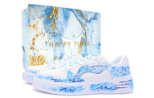 LINING Понтонные лодки устойчивые к истиранию, легкие и дышащие низкие кроссовки для скейтборда унисекс white blue