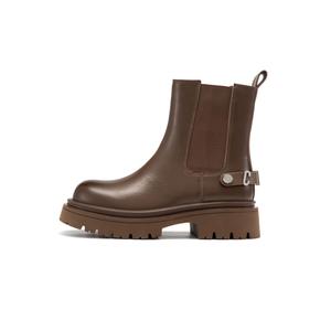 AOKANG Короткие женские ботинки челси коричневого цвета