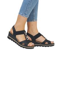 Босоножки на танкетке Sandali con plateau Rieker, черный