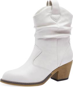 Западные ковбойские сапоги для женщин - прочный каблук и стиль до щиколотки, сапоги в ковбойском стиле - удобные сапоги из искусственной кожи для подростков, девушек и женщин Canyon Trails, Weiss/Opulenter Garten