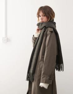 Премиальный шарф Weekday большого размера в серую клетку