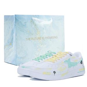 XTEP Кроссовки Air Force One с низким верхом для скейтборда, противоскользящие, износостойкие, женские, желто-зеленые, непарные