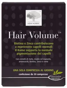 New Nordic Hair Volume, оздоровительная добавка для волос и ногтей, 90 таблеток с экстрактом яблока
