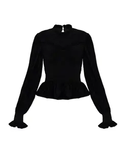 Велюровый топ Джуно Allsaints, черный