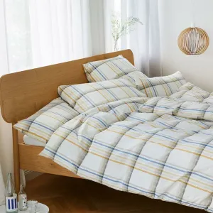 Элегантный комплект постельного белья из тканого сирсакера 7085 Samsö, цвет солнце, размер 155x220 см + 40x80 Elegante