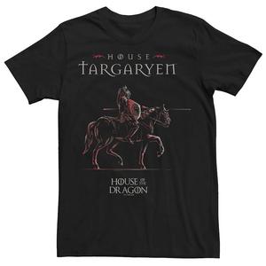 Мужская футболка с рисунком House Of The Dragon House Targaryen Licensed Character, черный